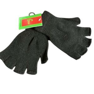 Black One Size Fingerless Home Alone Stretch Mittens NWT​​​​ Gloves​